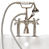 Cambridge Plumbing Clawfoot Tub 6" Deck Mount Brass Faucet with Hand Held Shower- Brushed Nickel CAM463D-6-BN